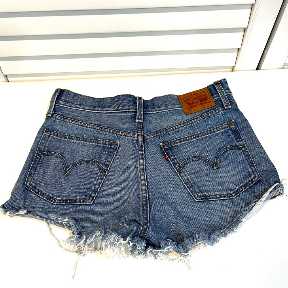 Levi's 501 Raw Edge Button Fly Jean Shorts Size 27